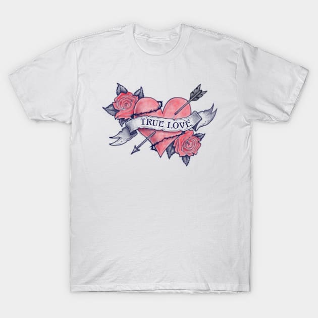 True Love Tattoo T-Shirt by david93950